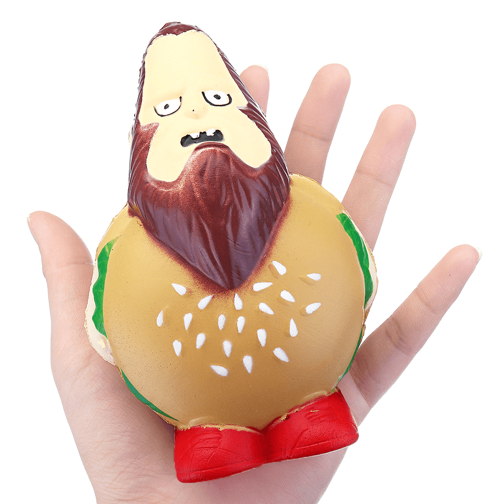 Burger Man Squishy 12,5 cm Hamburger drôle Jumbo Slow Rising Rebound Toys avec emballage