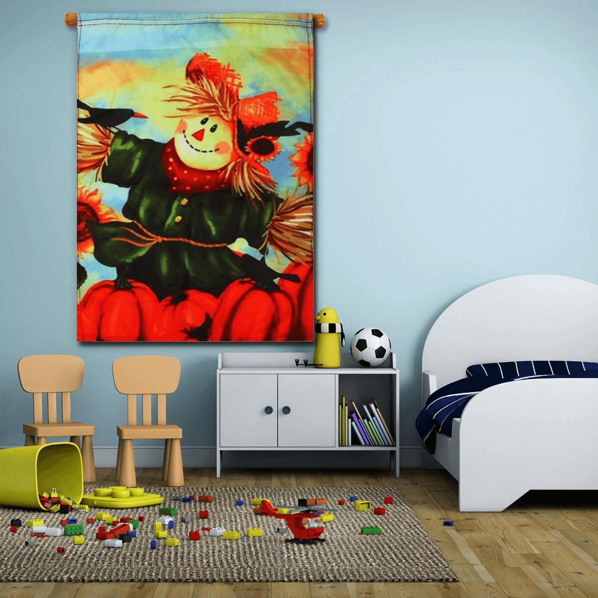 Décorations de jardin d'automne 12'' X 18'' Black Crow Pumpkins Scarecrow &amp; Sunflower