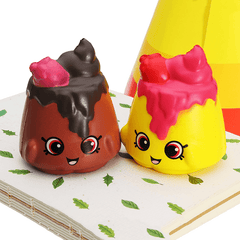 2Pcs Chocolate Pudding Squishy 6.5*3.5Cm Slow Rising Soft Collection Gift Decor Toy