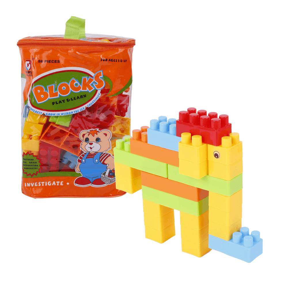 Goldkids HJ-3803D 86 piezas de bloques de aprendizaje y juego de ensamblaje de varios estilos para niños, regalo