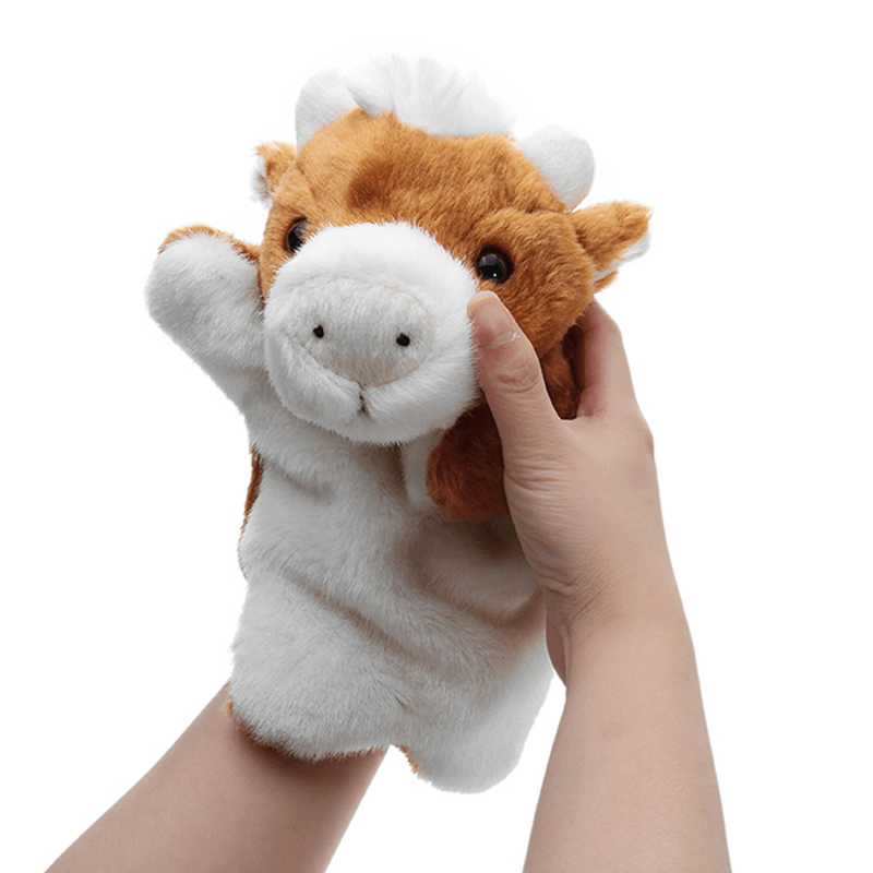 Marionetas de mano de vaca de peluche de 27 cm, juguetes clásicos para niños