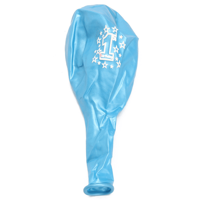 Lot de 10 ballons gonflables nacrés imprimés pour le 1er anniversaire d'un garçon bleu, décoration de Noël