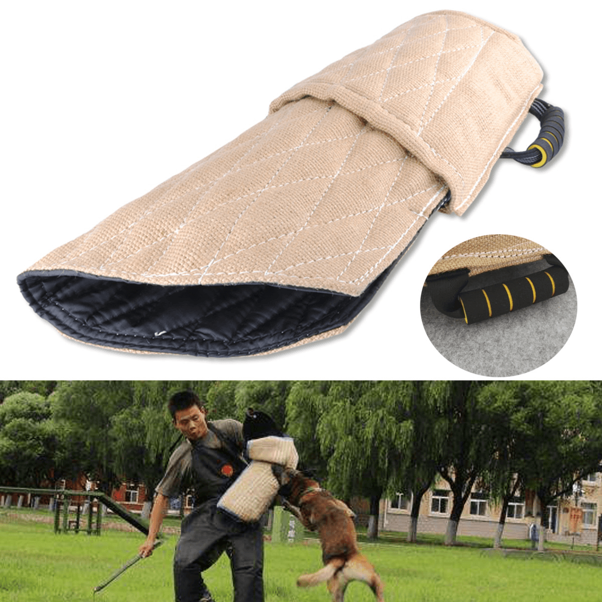 Manga de brazo protectora contra mordeduras de perro para perros policías jóvenes, herramienta de protección contra mordeduras para mascotas para entrenamiento de trabajo y paseos