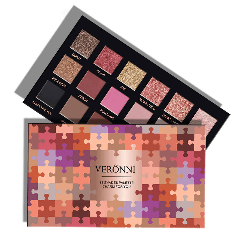 Paleta de sombras de ojos de 18 colores, serie rosa, paleta de sombras de ojos Power, maquillaje de ojos para mujeres, cosmético