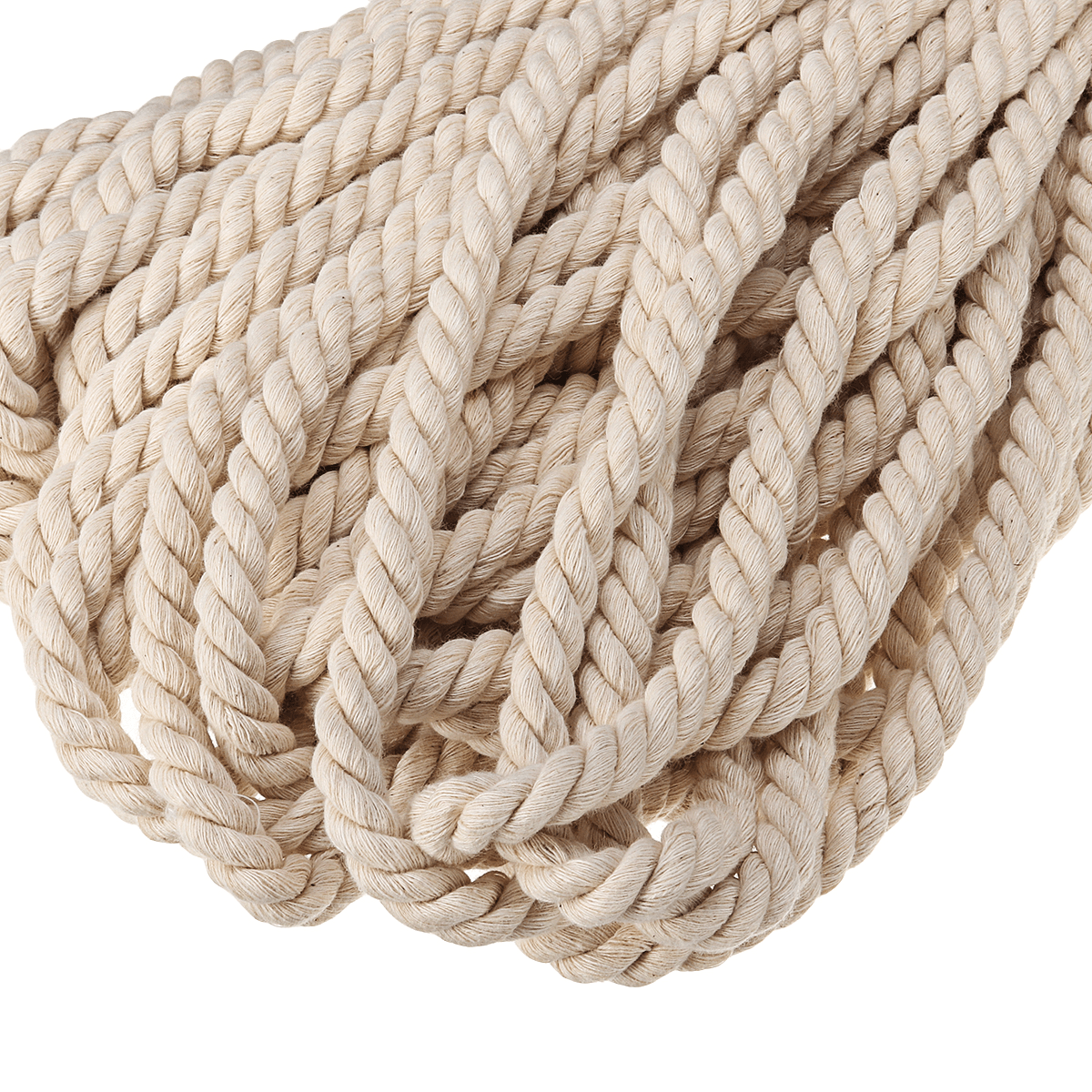 Cotton Rope 8Mm Natural Beige Twisted Cord DIY Craft Macrame Handmake String 45M Decorations