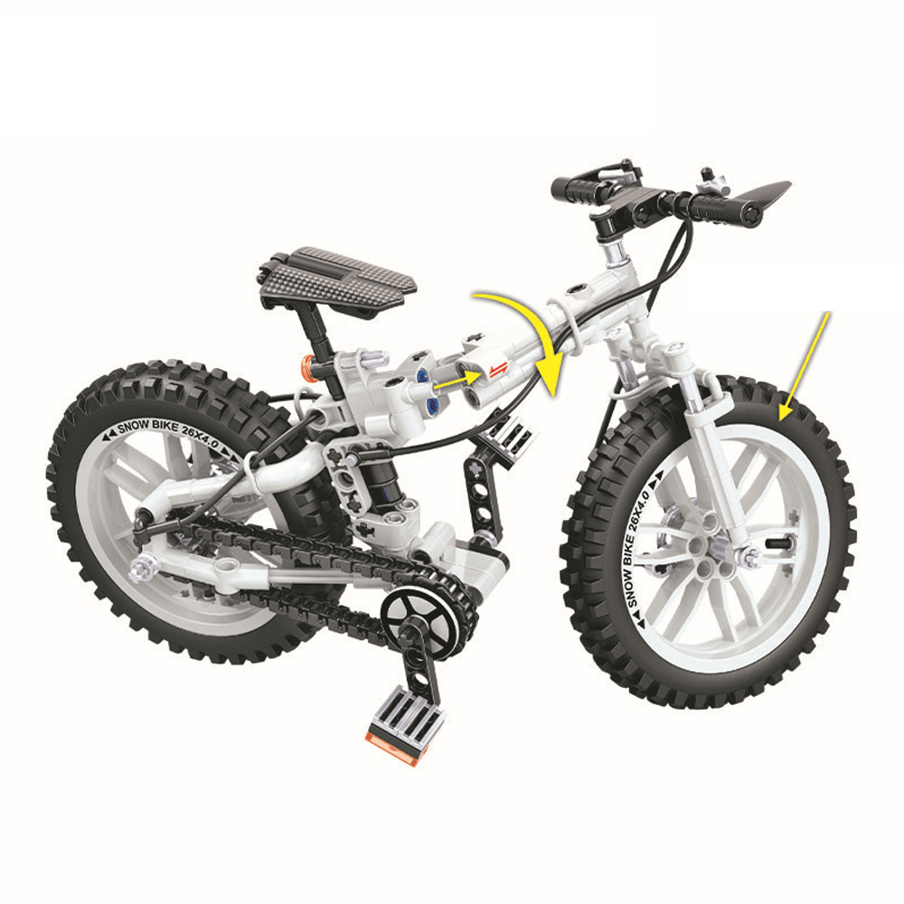 242 piezas 1:6 7072 modelo de bicicleta plegable 3D DIY bloques de tecnología mecánica ensamblados a mano juguete educativo para niños