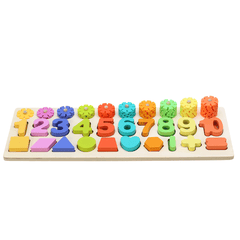 3/4/5 in 1 Wooden Numbers＆Fruit Jigsaw Math Puzzle Kids Learning Educational Set Toys