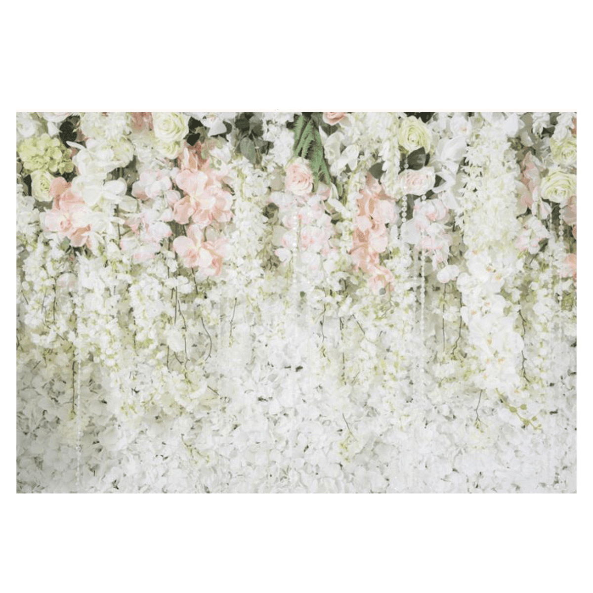 0,9 x 1,5 m, 1,5 x 2,1 m, 1,8 x 2,7 m, toile de fond murale pour studio de photographie, motif fleurs blanches, pour anniversaire, mariage, fête