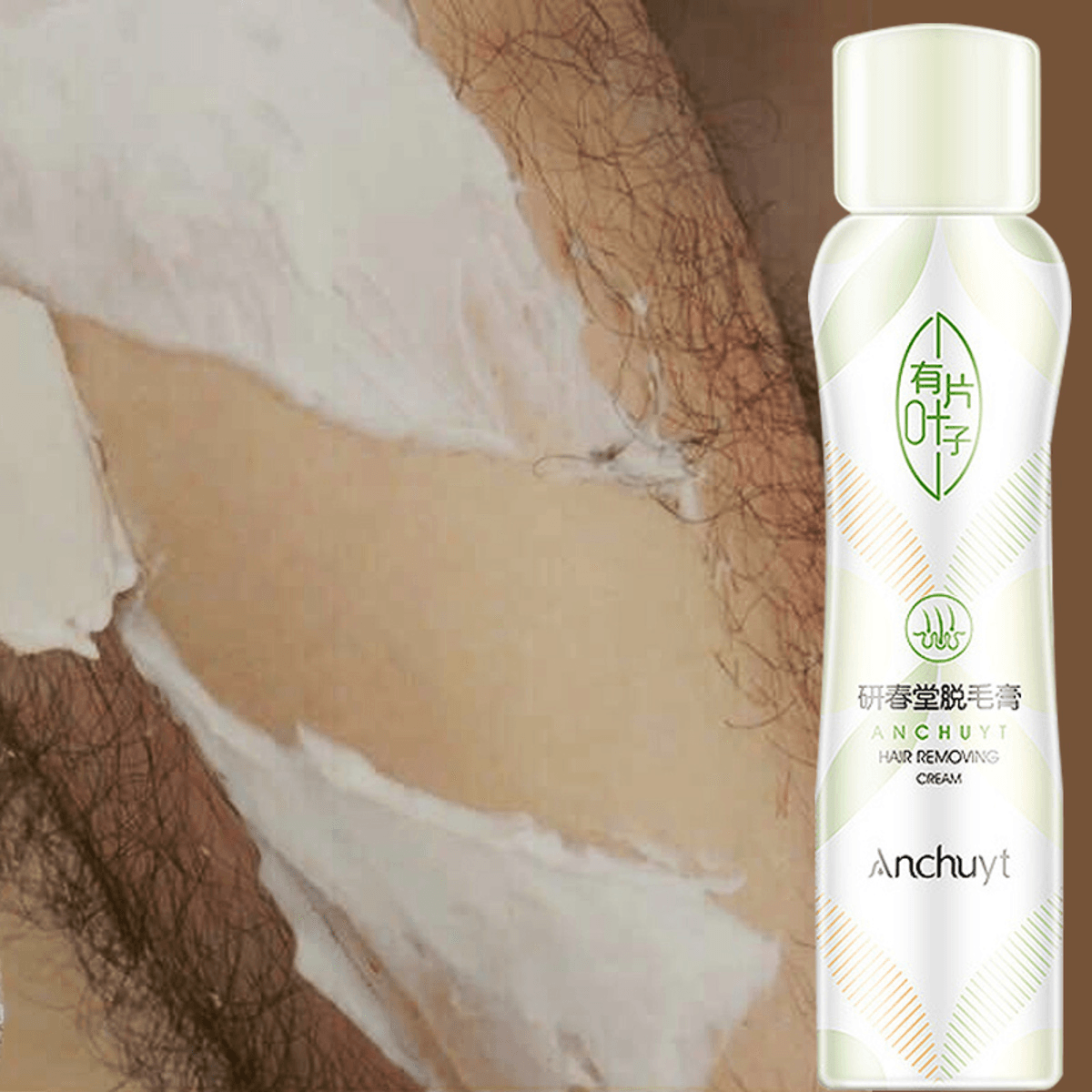 Crema depilatoria unisex con burbujas y hojas verdes, 150 g, para cuerpo, piernas y axilas