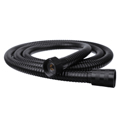 Tuyau de douche de salle de bain en acier inoxydable noir de 1,5 m, raccords de tuyau d'eau portatifs, tuyau de pomme de douche de remplacement, connexion G1/2 avec doubles boucles