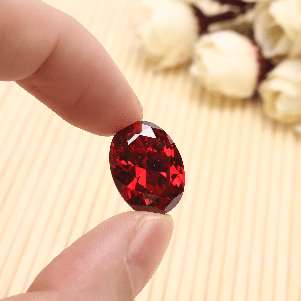 Rubis rouge sang de pigeon de 13,89 ct non chauffé 12 x 16 mm, diamant taille ovale VVS, pierres précieuses en vrac décoratives