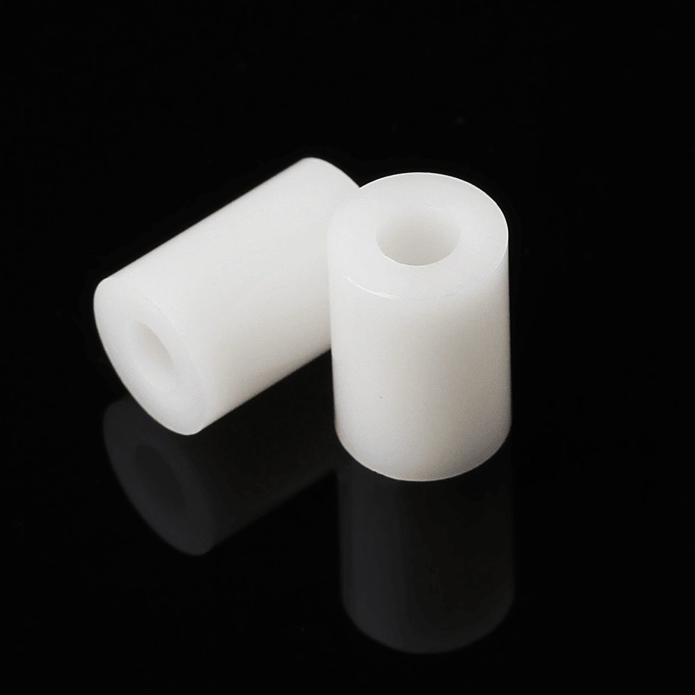 100 piezas M3 de nailon blanco ABS sin rosca espaciador hueco redondo para placa PCB 4/5/6/8/10/12 mm