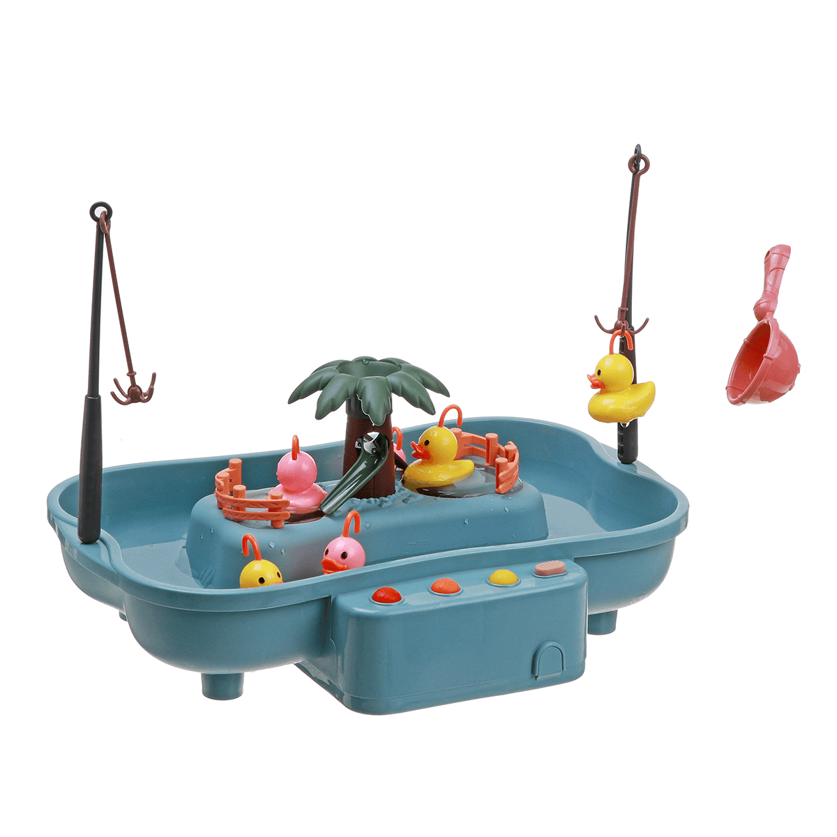 Mesa de juego de pesca para interacción entre padres e hijos, juguete educativo temprano con 6 patos, luz y música, regalo de cumpleaños para niños