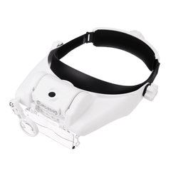 1.5X 2.0X 8X Headband Magnifying Glass Bracket 3 LED Light Protable Helmet Illuminated Magnifier