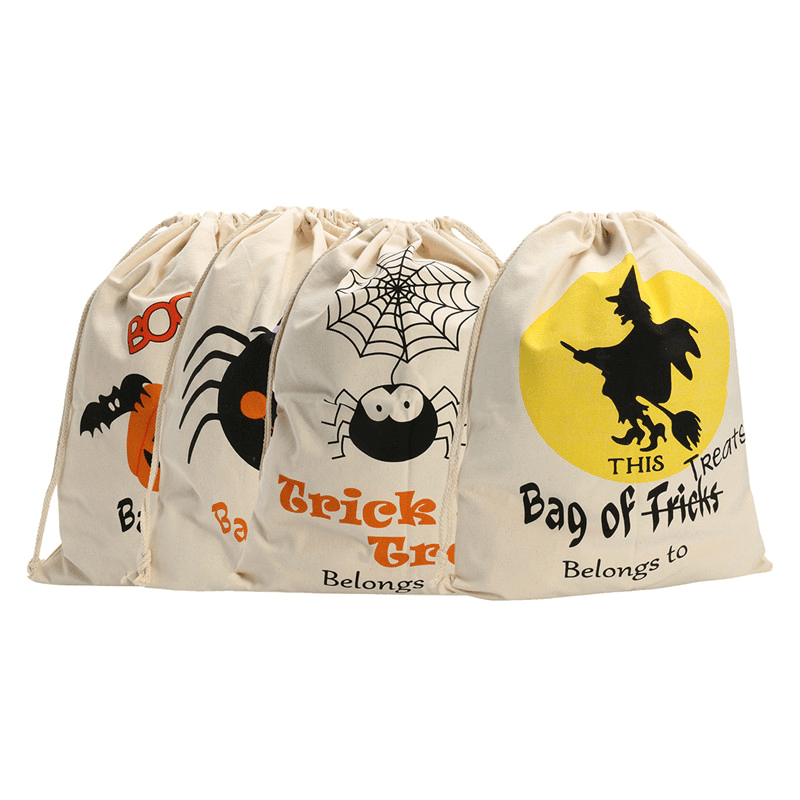 Sacs en toile pour citrouille d'Halloween Sac à cordon de serrage Beam Port Sacs cadeaux pour bonbons