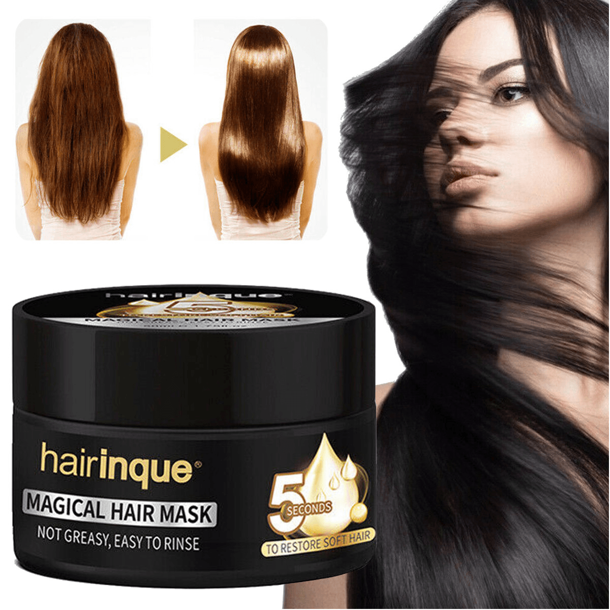 HAIRINQUE 50Ml Mascarilla capilar de tratamiento mágico que nutre en 5 segundos y repara los daños del cabello Acondicionador