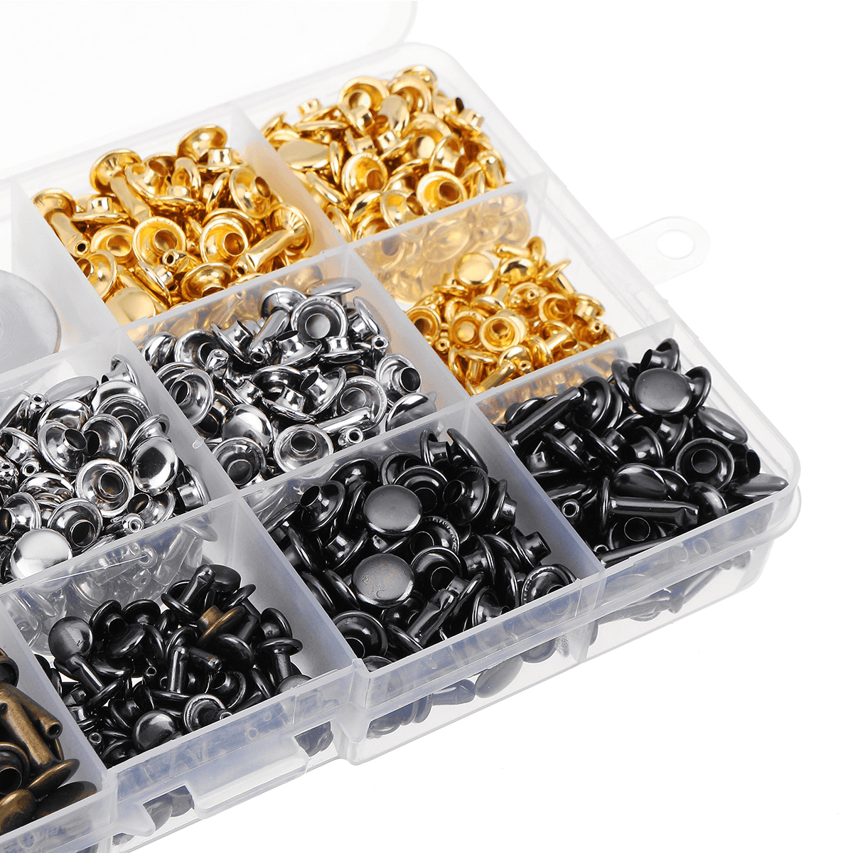 480Pcs Double Cap Rivets Tool Kit Metal Studs Hat Bag Leather Clothes Craft