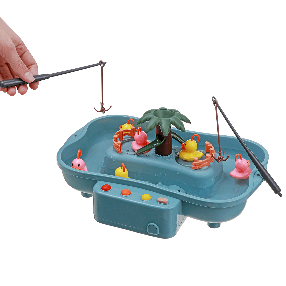 Mesa de juego de pesca para interacción entre padres e hijos, juguete educativo temprano con 6 patos, luz y música, regalo de cumpleaños para niños