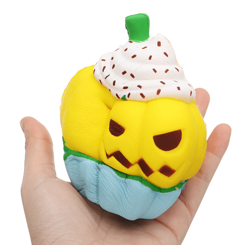 3PCS Halloween Pumpkin Ice Cream Squishy 13*10CM Slow Rising Soft Toy with Packaging