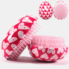 ABS Hair Brush Comb Pink Egg round Shape Soft Styling Tools Heart Anti-Static Hair Brushes Detangling Comb Salon Hair Care Comb