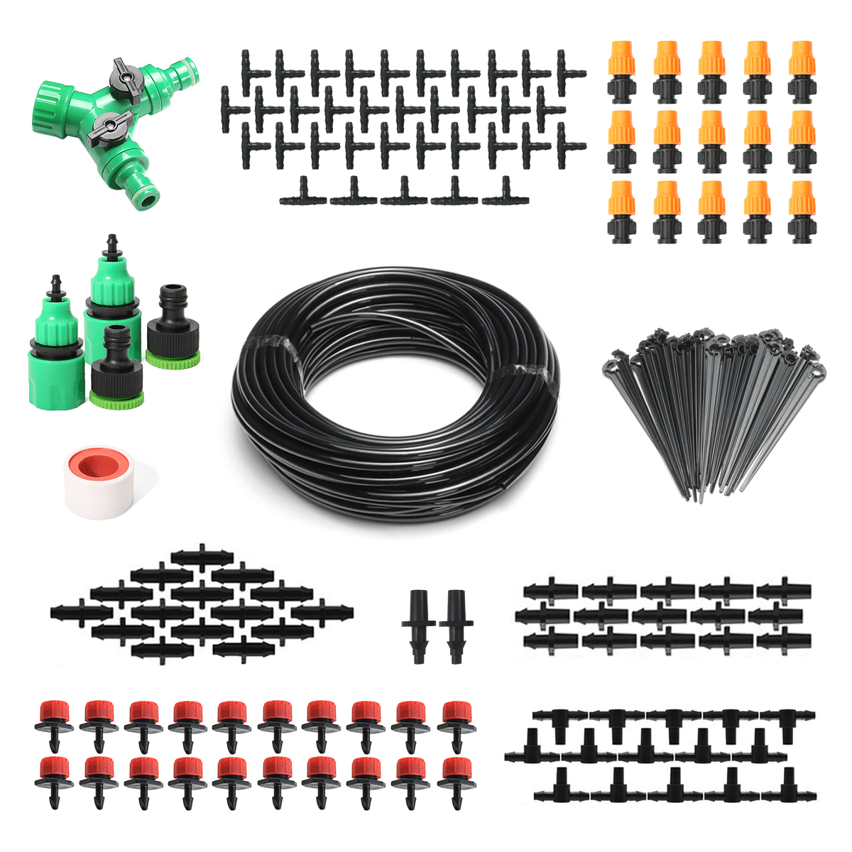 Sistema de riego por microgoteo de 157 piezas, kit de manguera de 40 m para riego automático de plantas de jardín