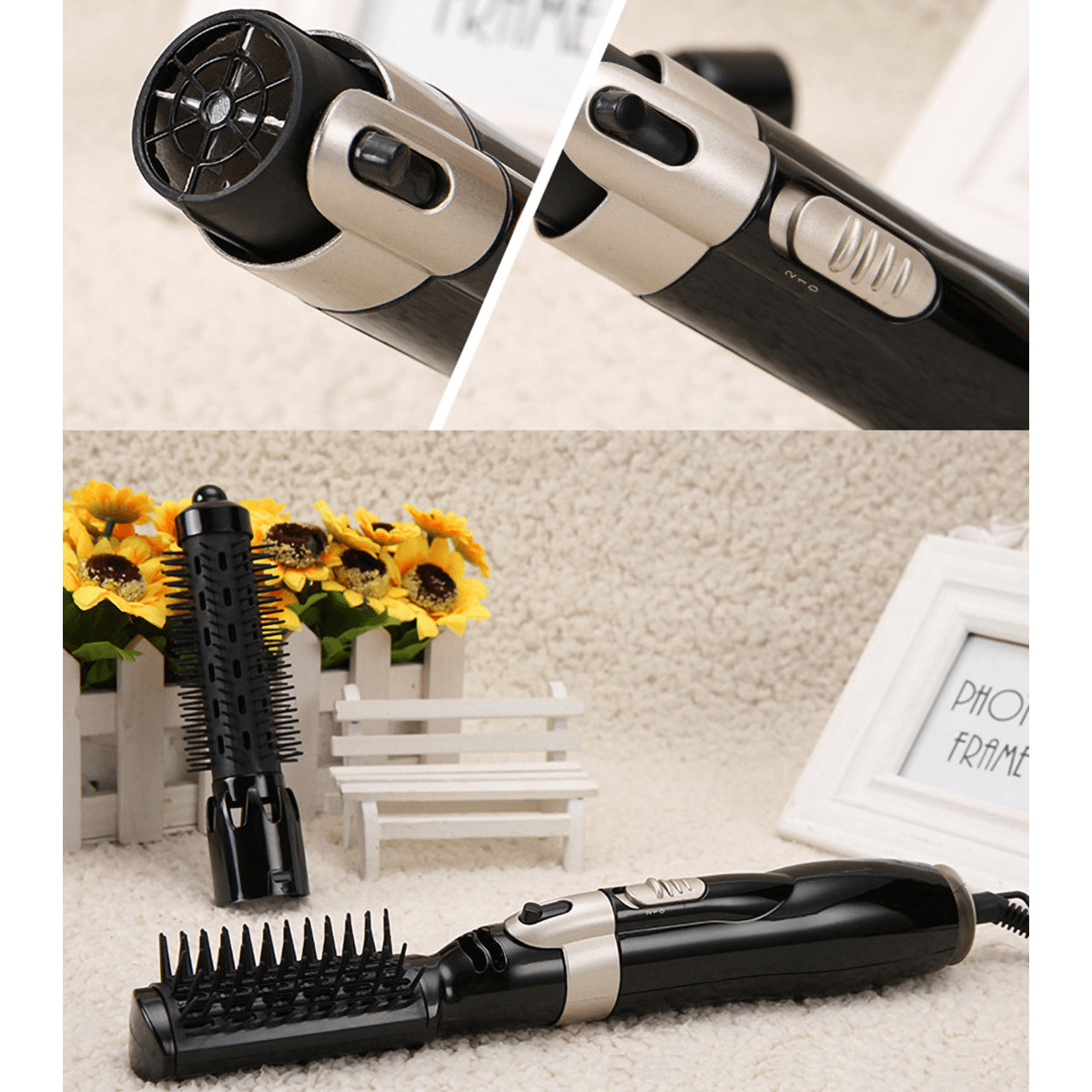 2 in 1 Professional Hair Dryer Comb Wet/Dry Hair Straightener Styling Curling