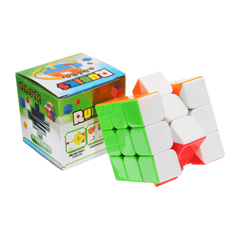 Classic Magic Cube Toys 3X3X3 PVC Sticker Block Puzzle Speed Cube Sugar Color