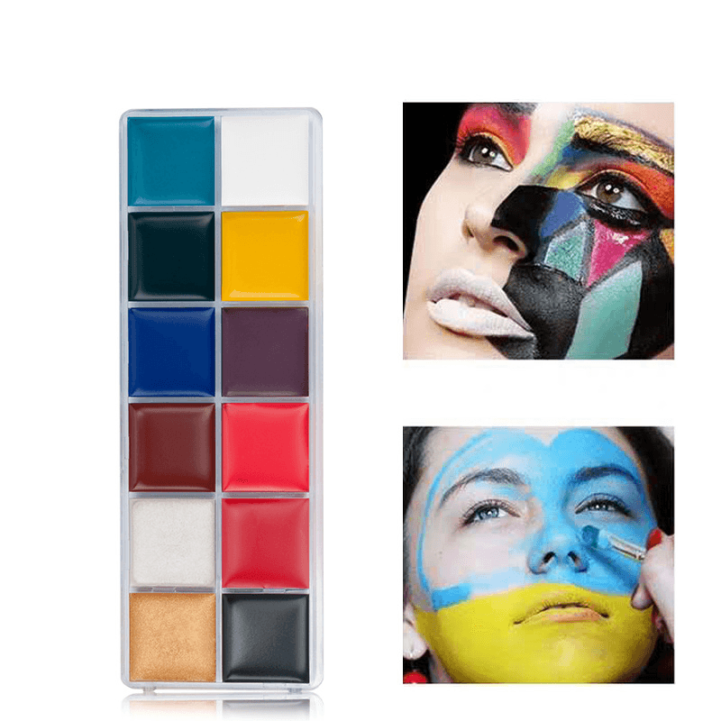 12 couleurs de peinture pour le visage et le corps, kits de peinture à l'huile pour le visage, peinture professionnelle, fête d'Halloween, maquillage fantaisie pour adultes et enfants