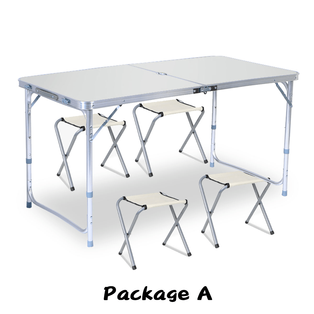 Table pliante portable en alliage d'aluminium 120 x 60 cm, hauteur réglable, pour barbecue, camping, pique-nique, intérieur et extérieur