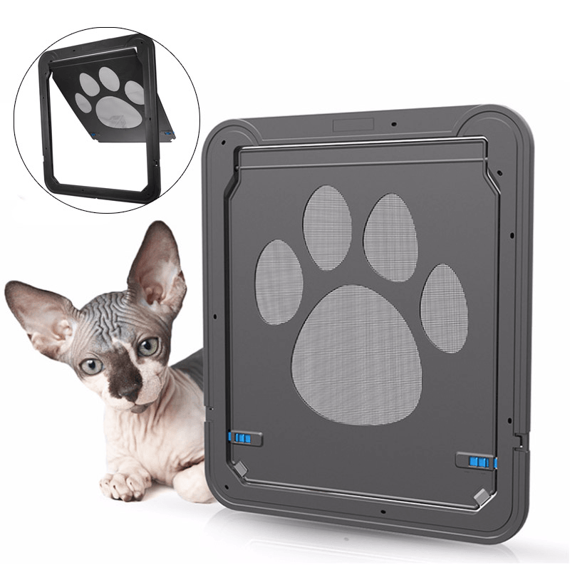 Puerta mosquitera para mascotas, de 37 x 42 cm, para perros, gatos, grandes, medianos, con cierre automático magnético ABS