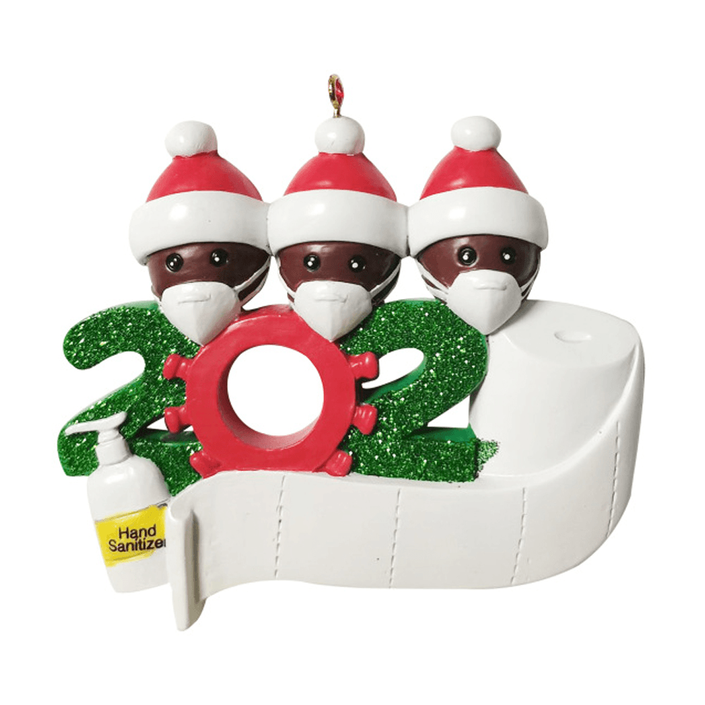 Adornos navideños con forma de figura de Papá Noel, árbol de Navidad, muñeco de nieve negro, colgantes para Acción de Gracias, regalo, decoraciones para el hogar, 2020