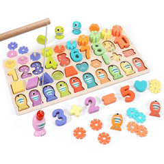 3/4/5 in 1 Wooden Numbers＆Fruit Jigsaw Math Puzzle Kids Learning Educational Set Toys