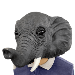 26*43*28Cm Grey Elephant Environmental Protection Latex Mask for Halloween Toys