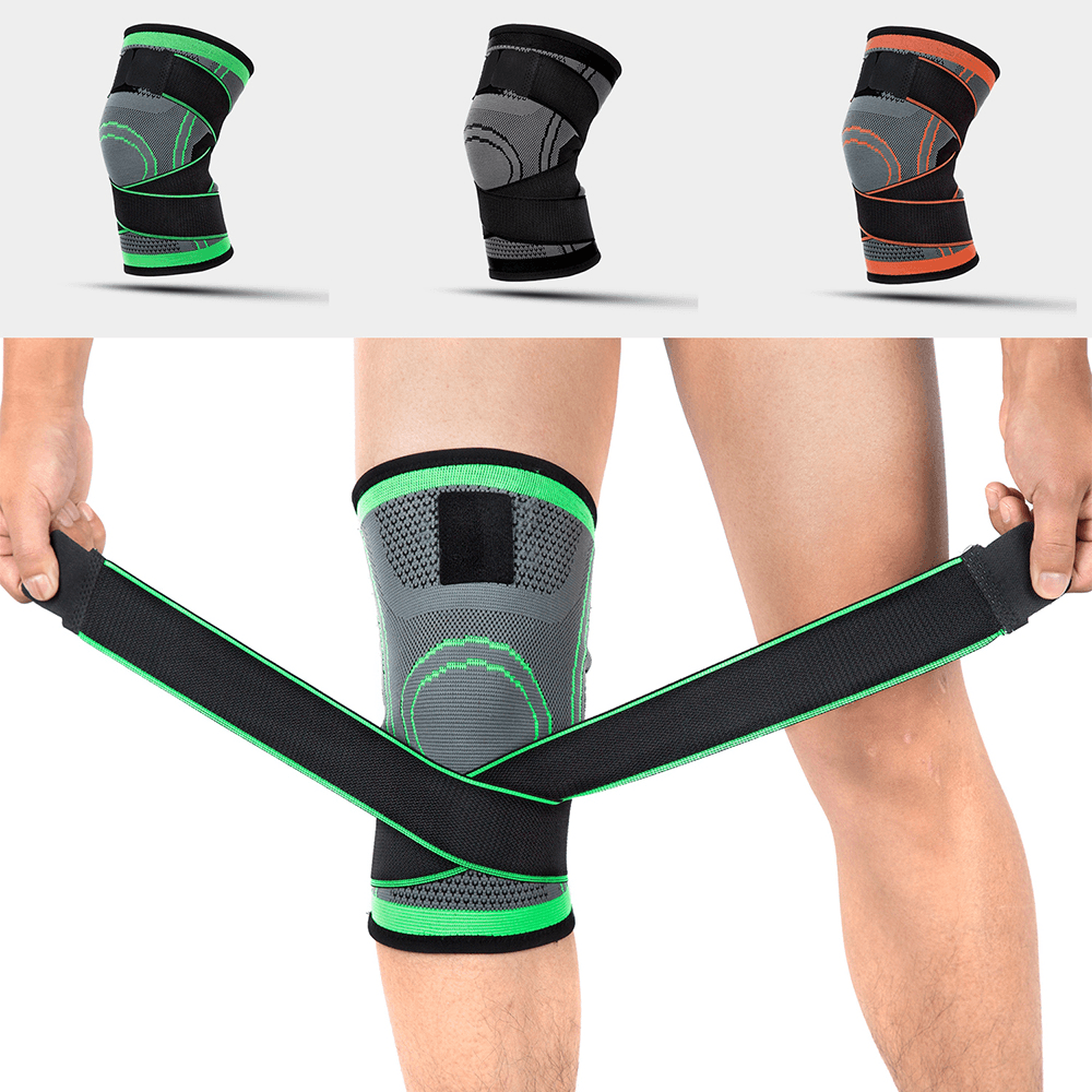 1 paire de genouillères de sport pour hommes, genouillères élastiques pressurisées, support de fitness, basket-ball, volley-ball, bandage protecteur