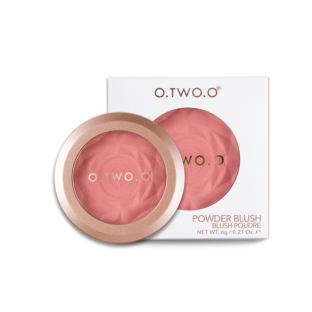 6 colores Maquillaje rosa Rubor facial Iluminador Polvo fino Rubor melocotón de larga duración