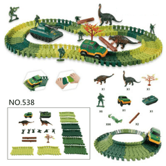 Piste de course flexible pour enfants Dinosaur Dino World - Jeu de construction