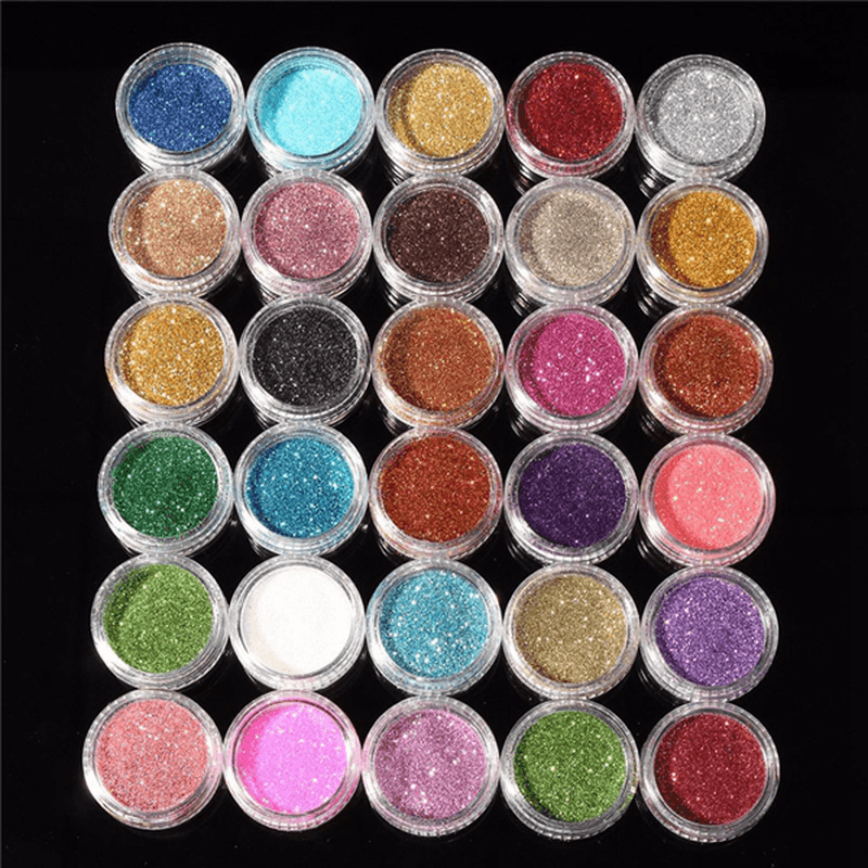 30 couleurs de poudre pailletée pour maquillage professionnel, fard à paupières, pigment, ombre à paupières, cosmétique, nail art, bricolage