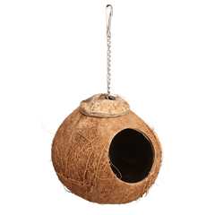 Bird Nest Natural Coconut Shell Bird Nest Parakeet House Hut Parrot Cage Pet Toys Feeder Feeding Cages