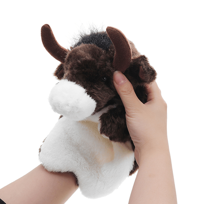 Marionetas de mano de vaca de peluche de 27 cm, juguetes clásicos para niños