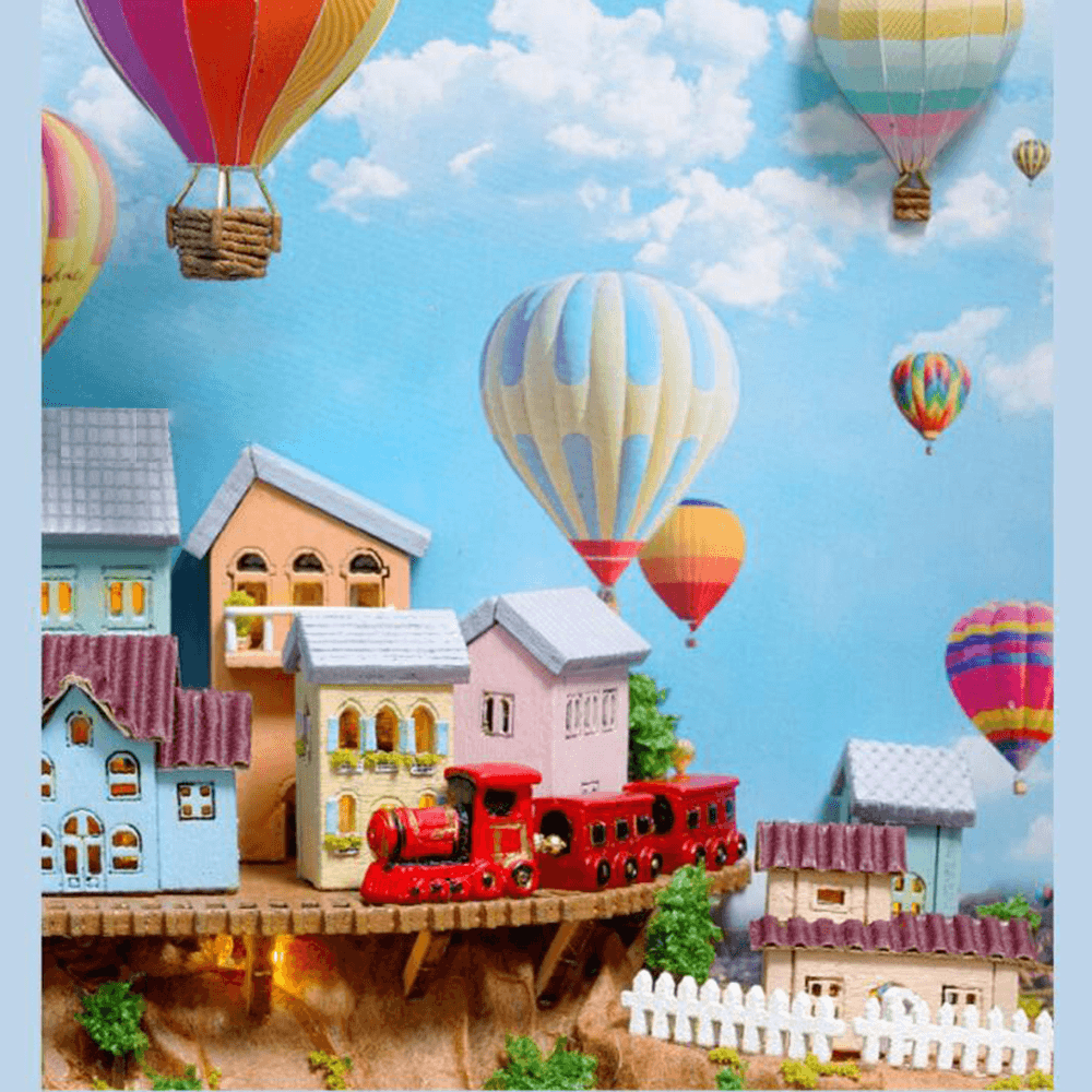 CUTE ROOM Hot Air Balloon Theme DIY Assembled Doll House for Children Toys