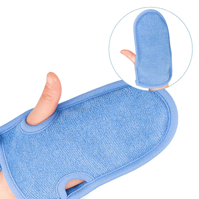 1pc Serviette de bain exfoliante Gants de bain exfoliants Outil de douche de salle de bain à frottement double face