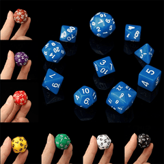 Juego de 10 dados multicara D4-D30 para juegos de rol, 8 colores