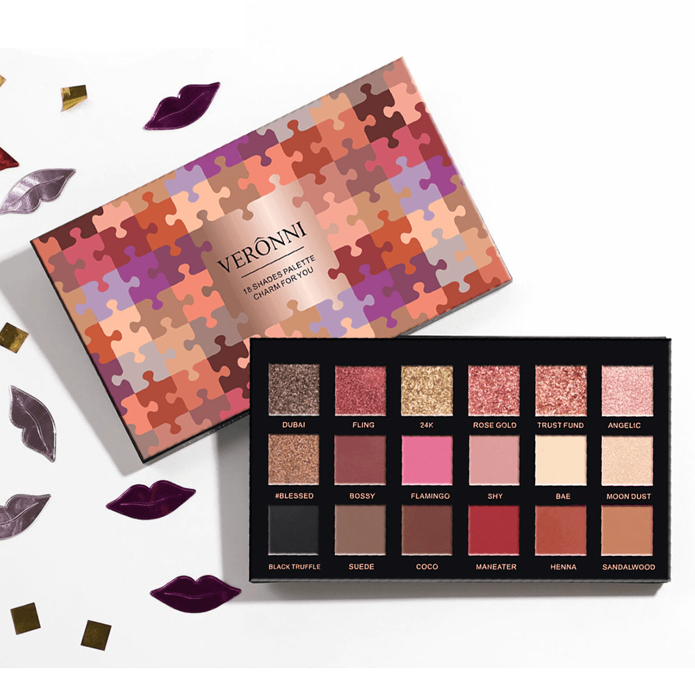 Paleta de sombras de ojos de 18 colores, serie rosa, paleta de sombras de ojos Power, maquillaje de ojos para mujeres, cosmético