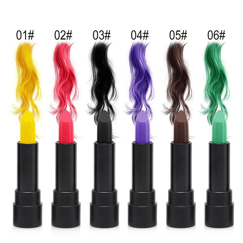 6 Colors Hair Dyeing Stick Non-Toxic Hair Salon DIY Hair Coloring