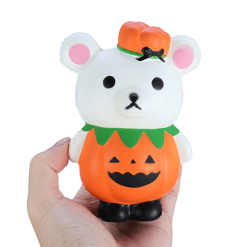 Gigglebread Halloween Pumpkin Bear Squishy 13*9.5*6.5CM Licensed Slow Rising with Packaging