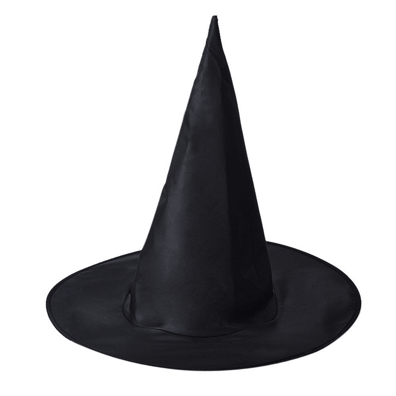 3 piezas de sombrero puntiagudo negro de bruja de Halloween para adultos y niños, cosplay de 37 x 38 cm