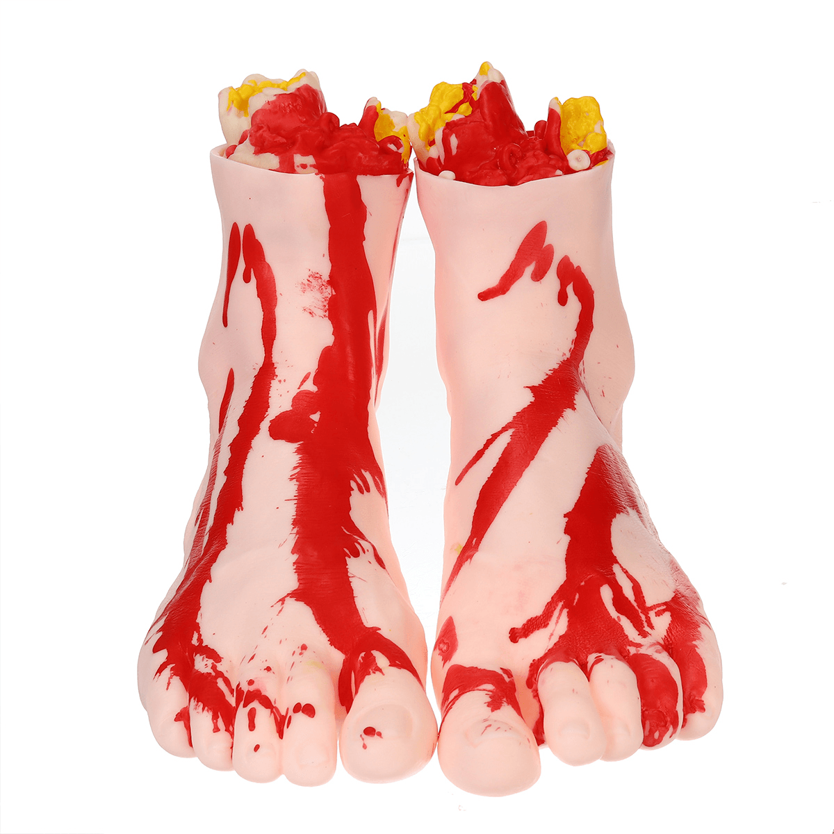 1 paire de mains/pieds en vinyle pour Halloween, mains cassées, accessoires de décoration de scène réalistes, jouet délicat