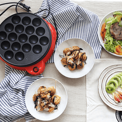 Mini parrilla eléctrica para hacer takoyaki con forma de bola de pulpo y 18 agujeros