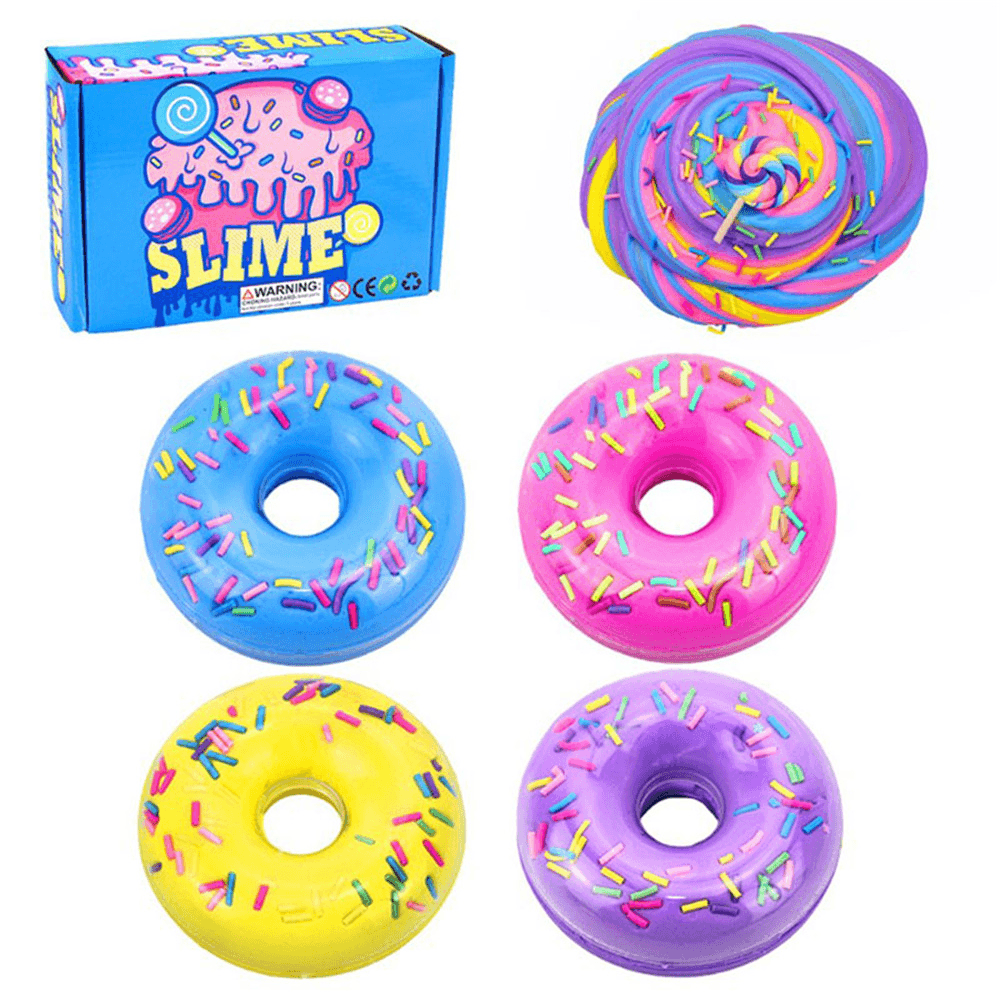 Donut Slime Donut + Accessoires de sucettes + Pastilles de sucre avec coffret de couleurs Jouets d'intérieur