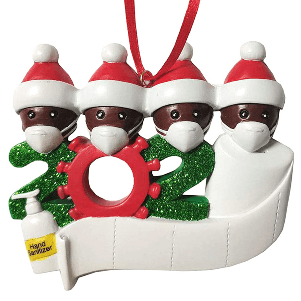 Adornos navideños con forma de figura de Papá Noel, árbol de Navidad, muñeco de nieve negro, colgantes para Acción de Gracias, regalo, decoraciones para el hogar, 2020